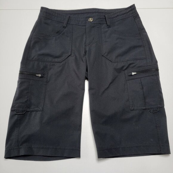 Kuhl Horizn Black Bermuda Cargo Roll Up Hiking Shorts UPF 50+ Quick Dry Size 2 - Picture 1 of 16